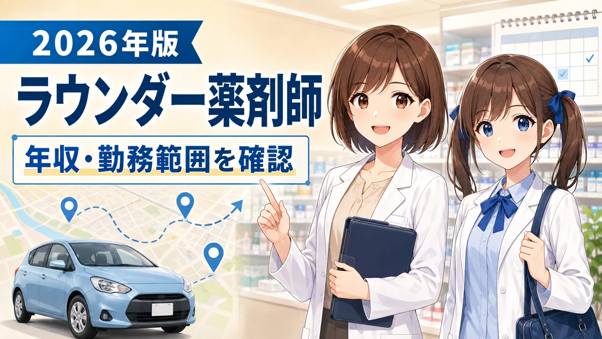 ラウンダー薬剤師の年収と勤務範囲を確認する女性薬剤師