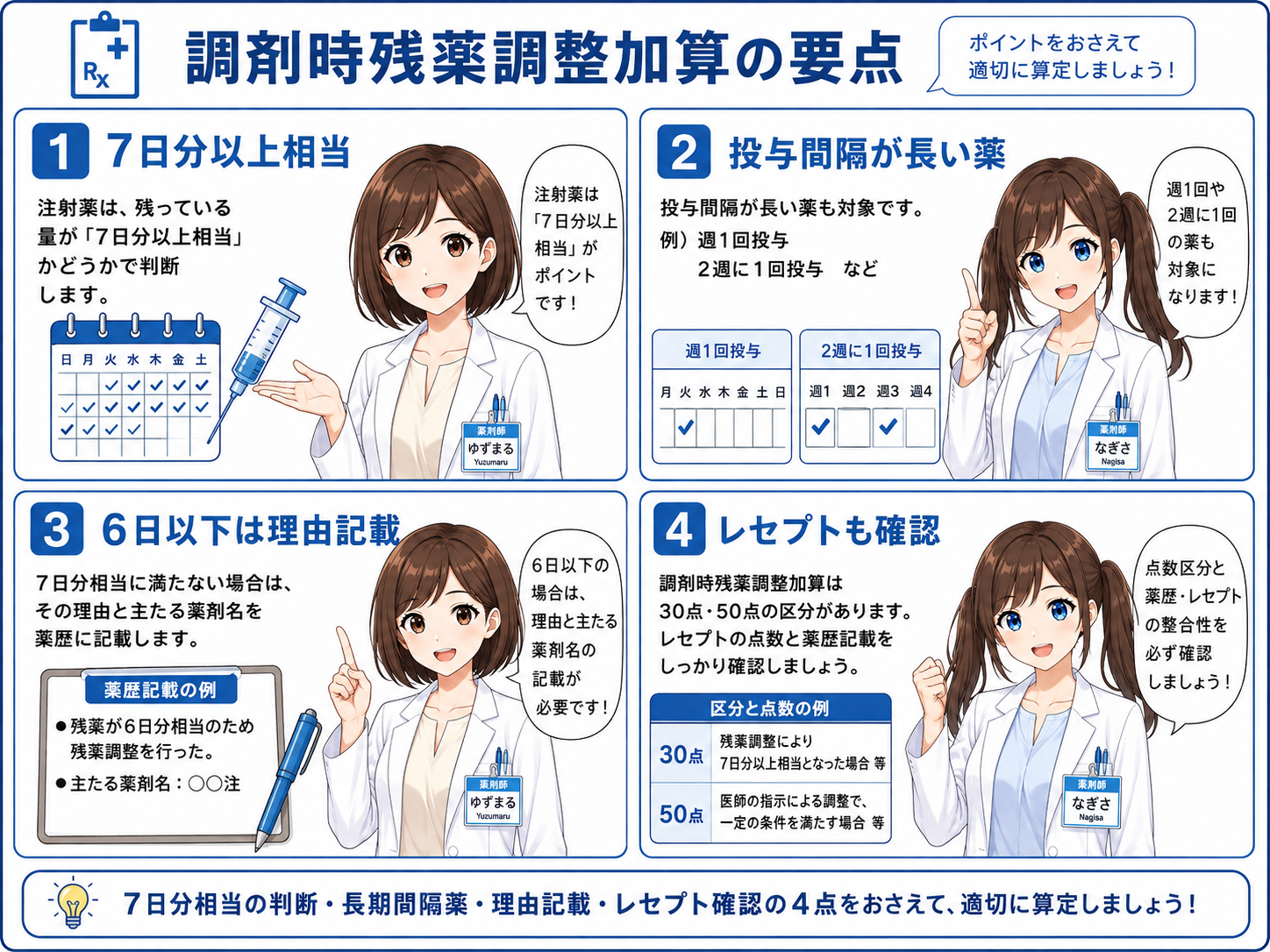 調剤時残薬調整加算の要点漫画