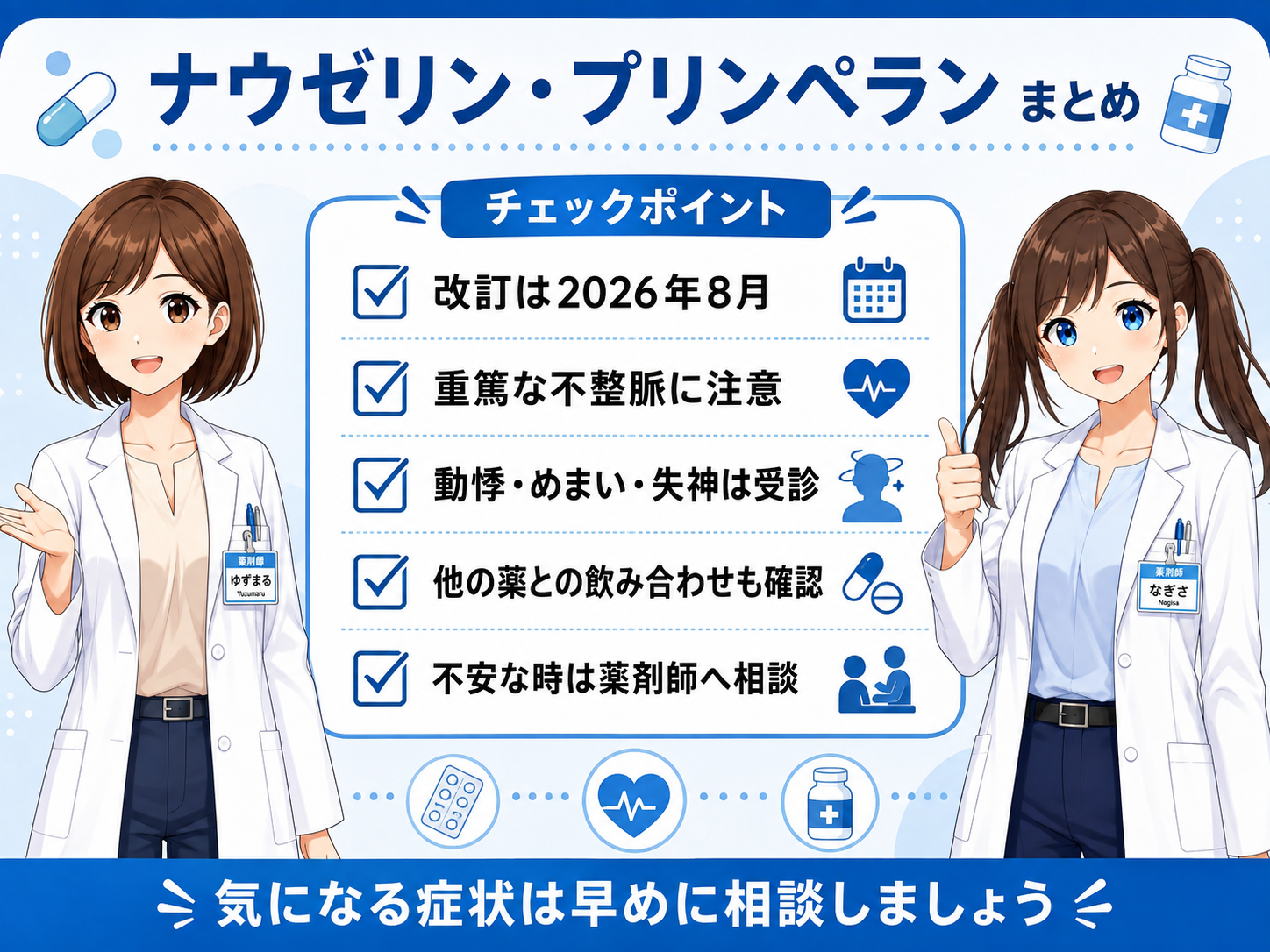 ナウゼリン・プリンペランの不整脈注意まとめ漫画