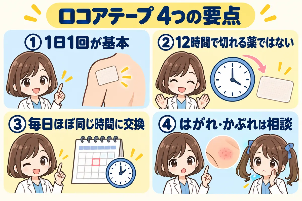 ロコアテープの効果時間と貼り替えの4つの要点 ロコアテープの効果時間と貼り替えの4つの要点