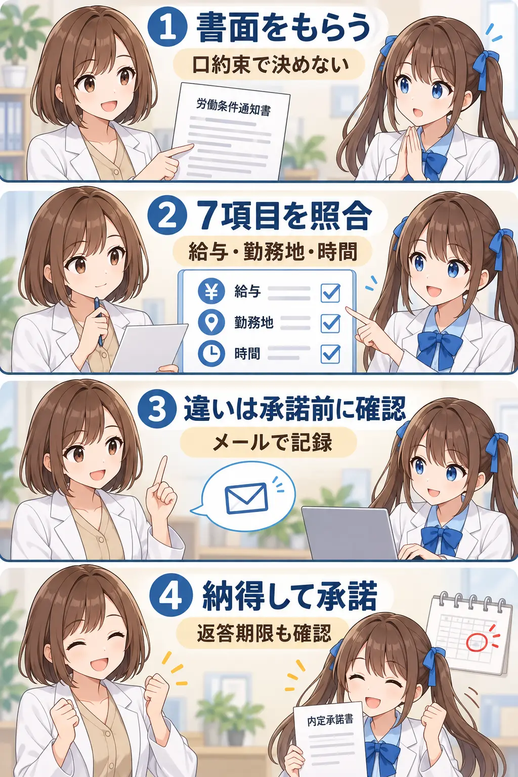 薬剤師転職の内定通知書を受け取り7項目を照合して承諾する要点