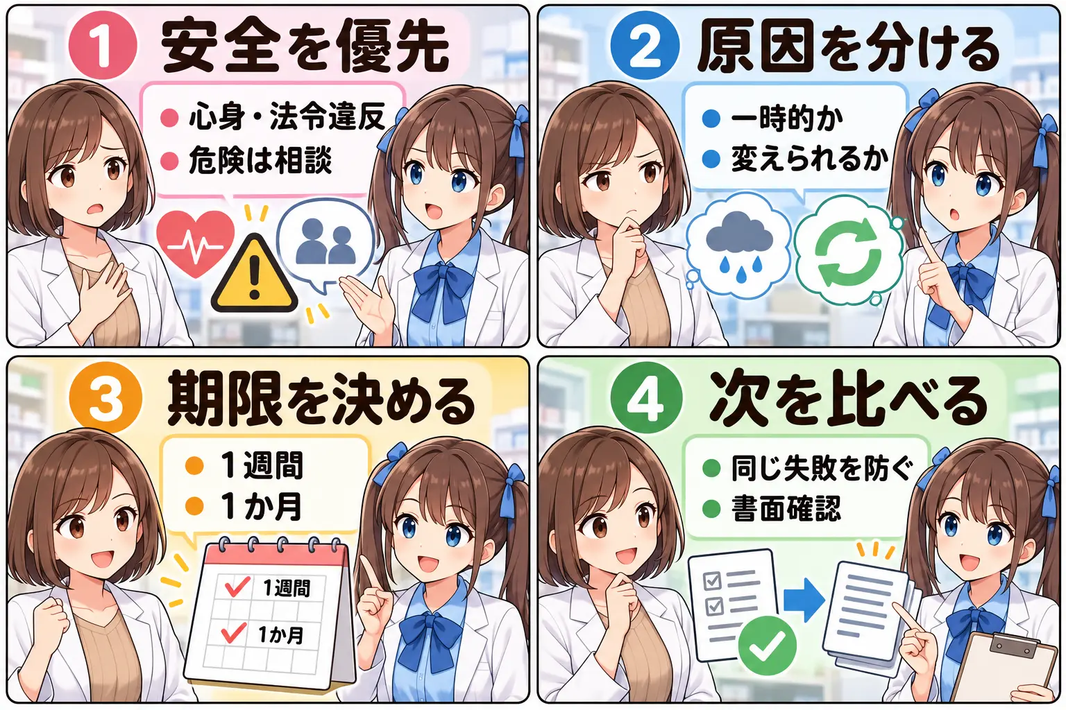 薬剤師が転職後すぐ辞めたいときに確認する4つの手順