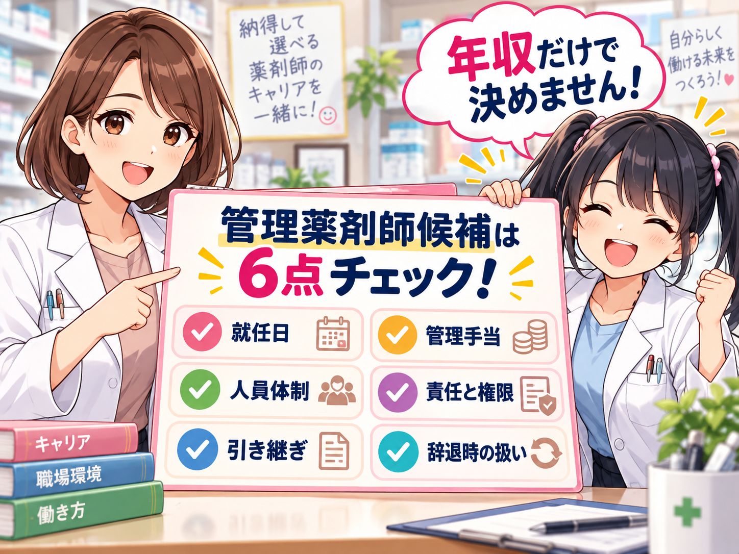管理薬剤師候補の求人で確認する6項目を振り返るまとめ漫画
